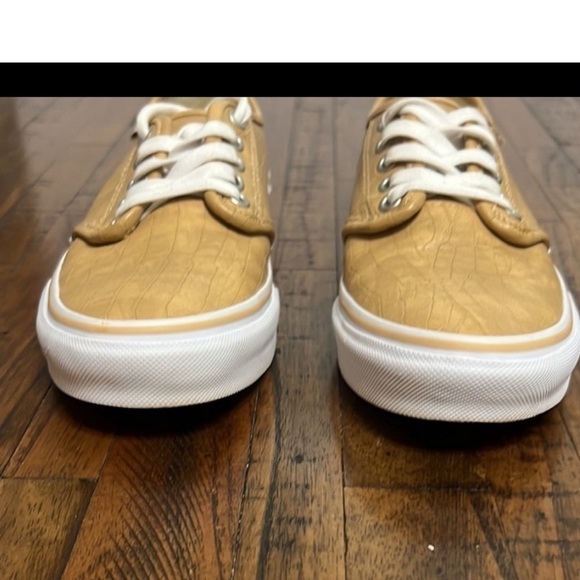 Vans sneakers embossed croc mustard leather white lace up size 7 wmns - Picture 6 of 11